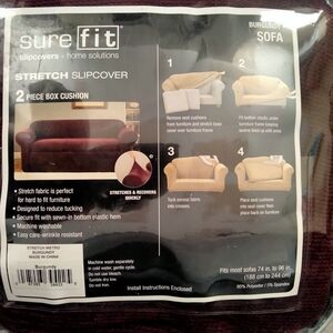 Sure Fit Burgundy Sofa Stretch Slipcover